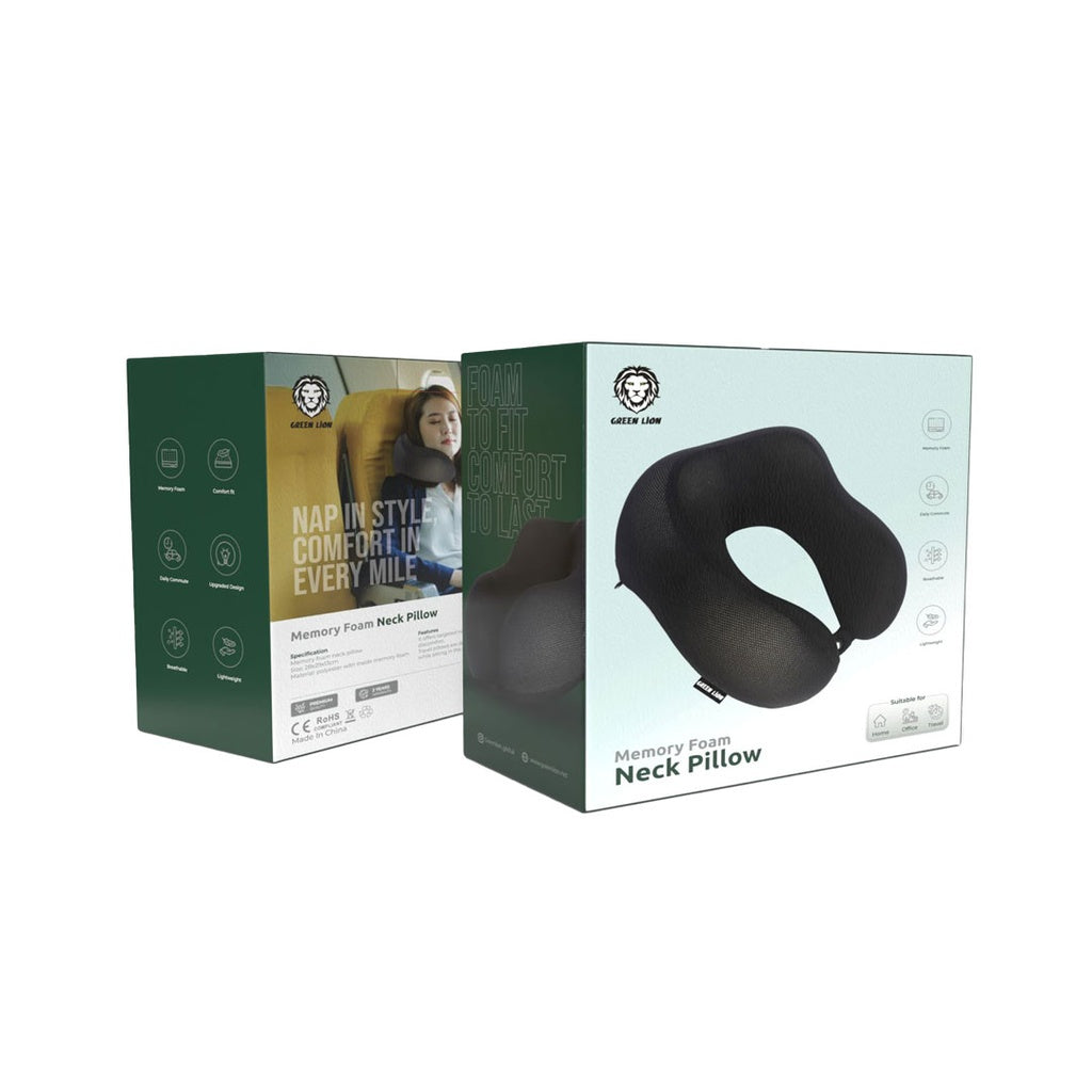Green Lion Memory Foam Neck Pillow - Black Green Lion Memory Foam Neck Pillow - Black